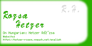 rozsa hetzer business card